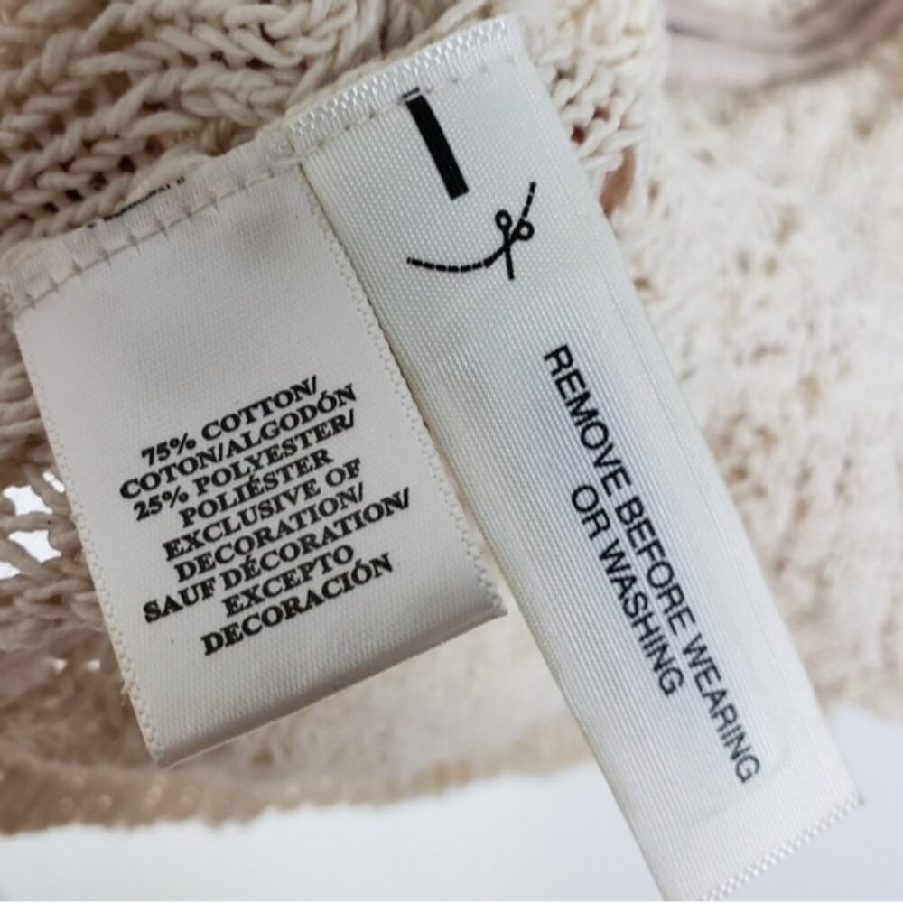 Ann Taylor Crochet Full Zip Cardigan Sweater Open Knit size XL Bohemian Preppy - Picture 8 of 12